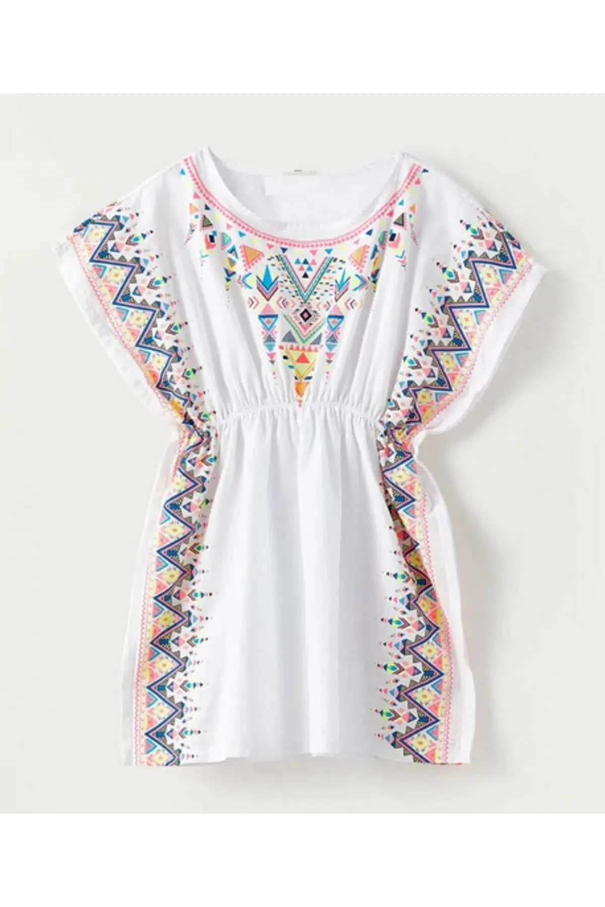 Beyaz baskılı dokuma kız çocuk Pareo DB200785PL - Beyaz