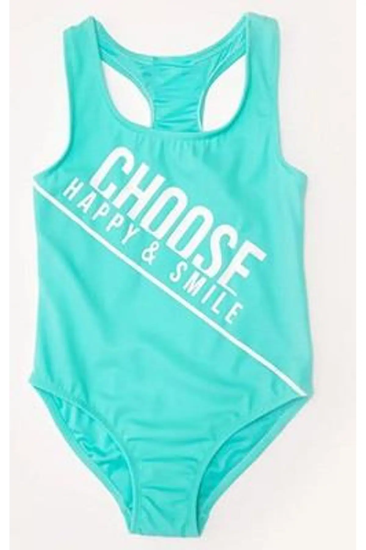 Beyaz Baskılı kız çocuk mayo DB200798CM - YEŞİL