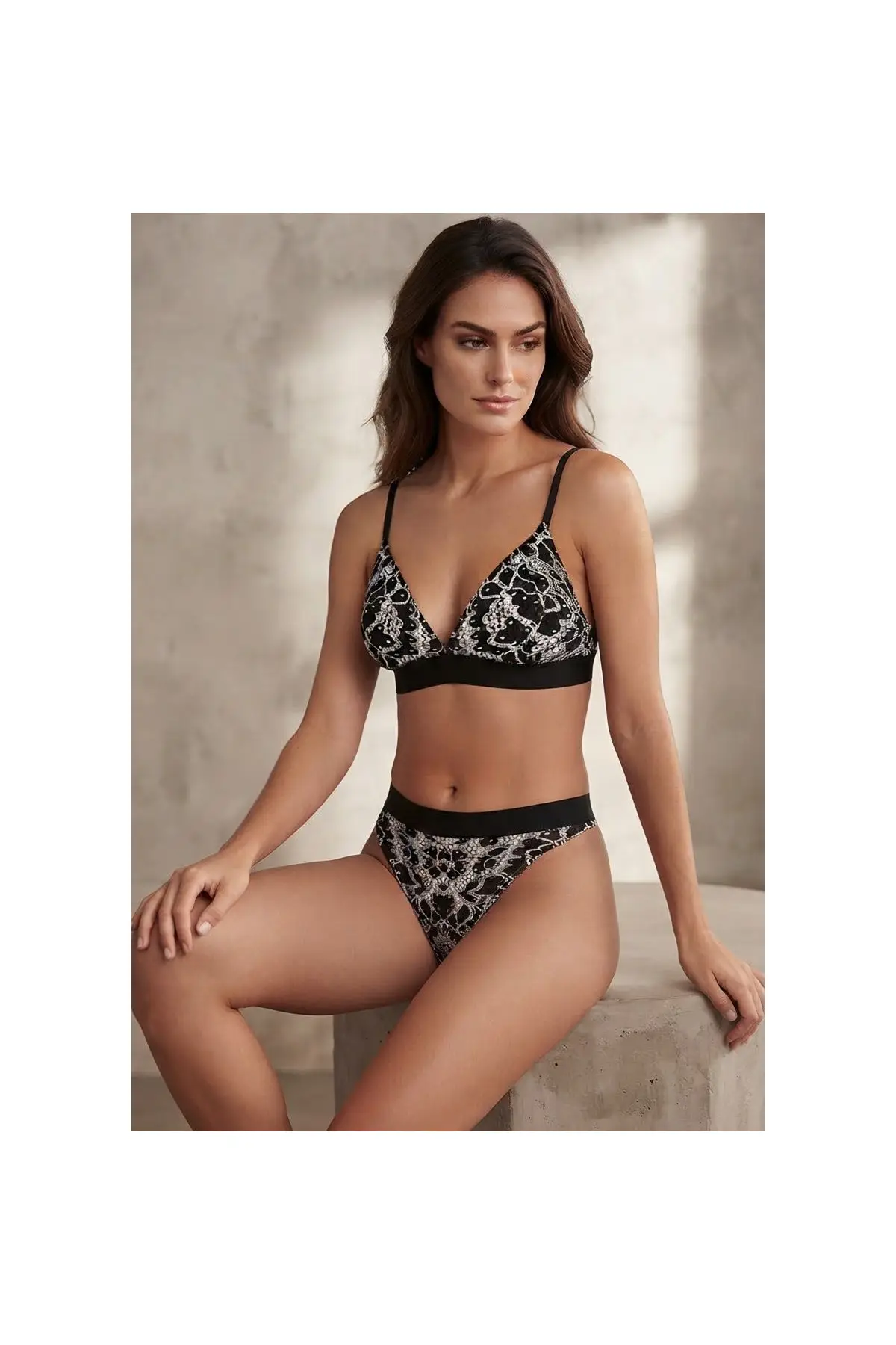 Bralet-String iç çamaşır takım DS20096BRT - SIYAH