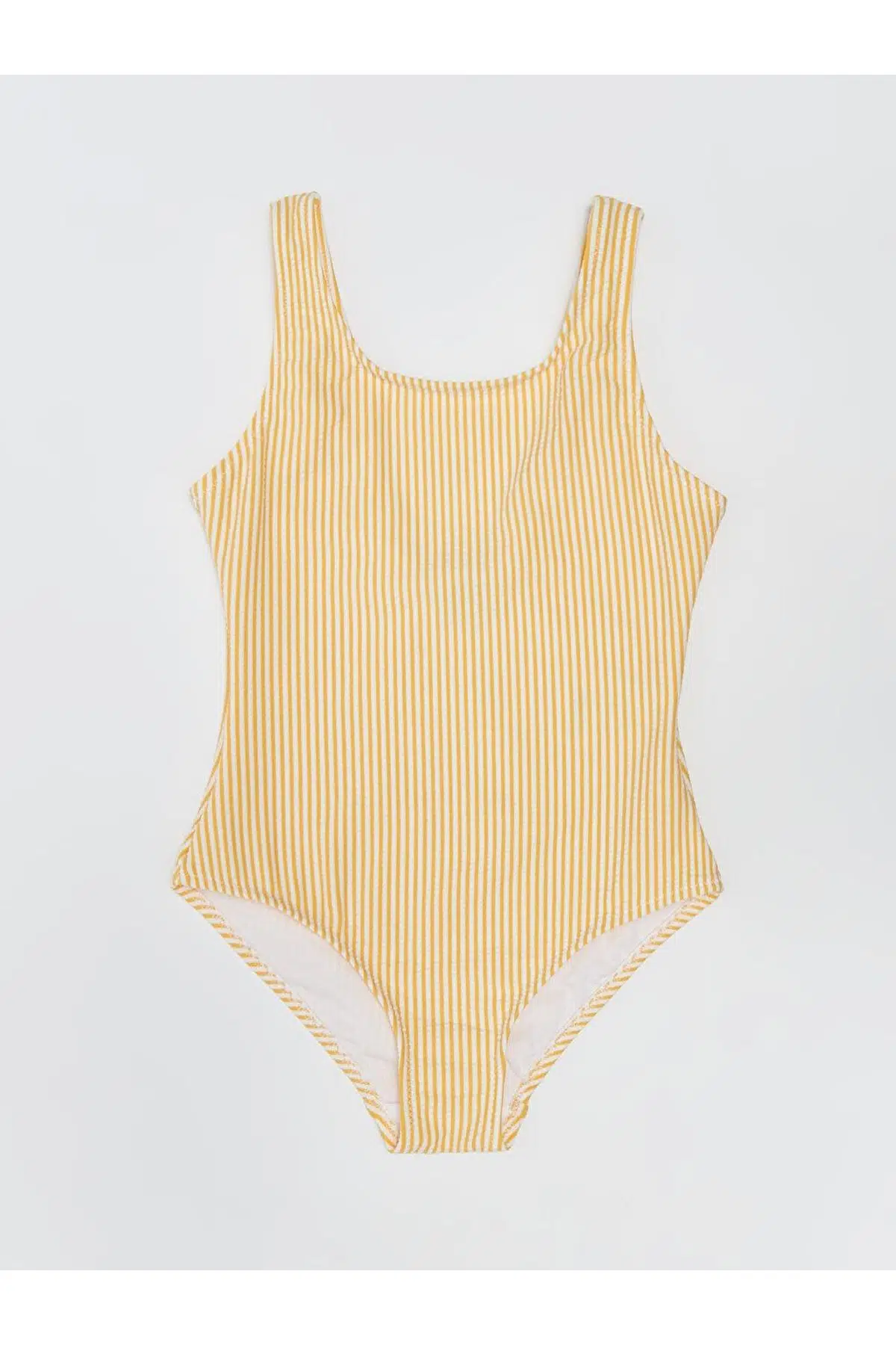 Çizgili Kız Çocuk Mayo - SARI