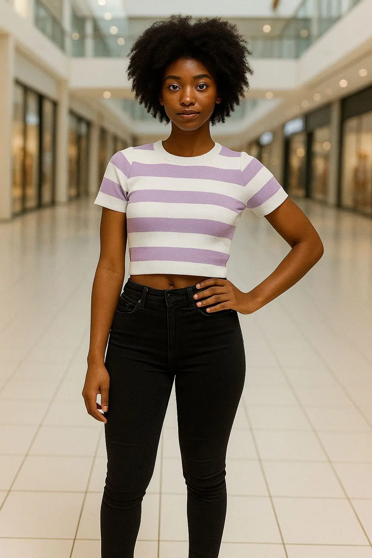 Crop Triko kazak - LİLA