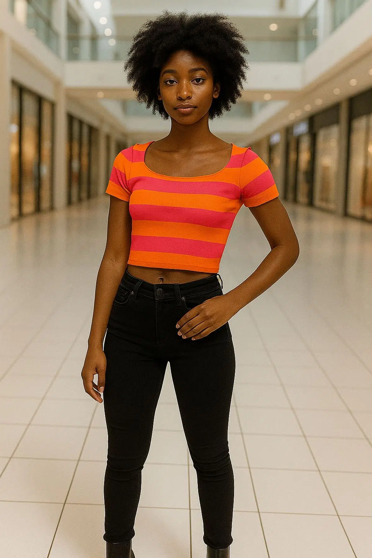 Crop Triko kazak - TURUNCU