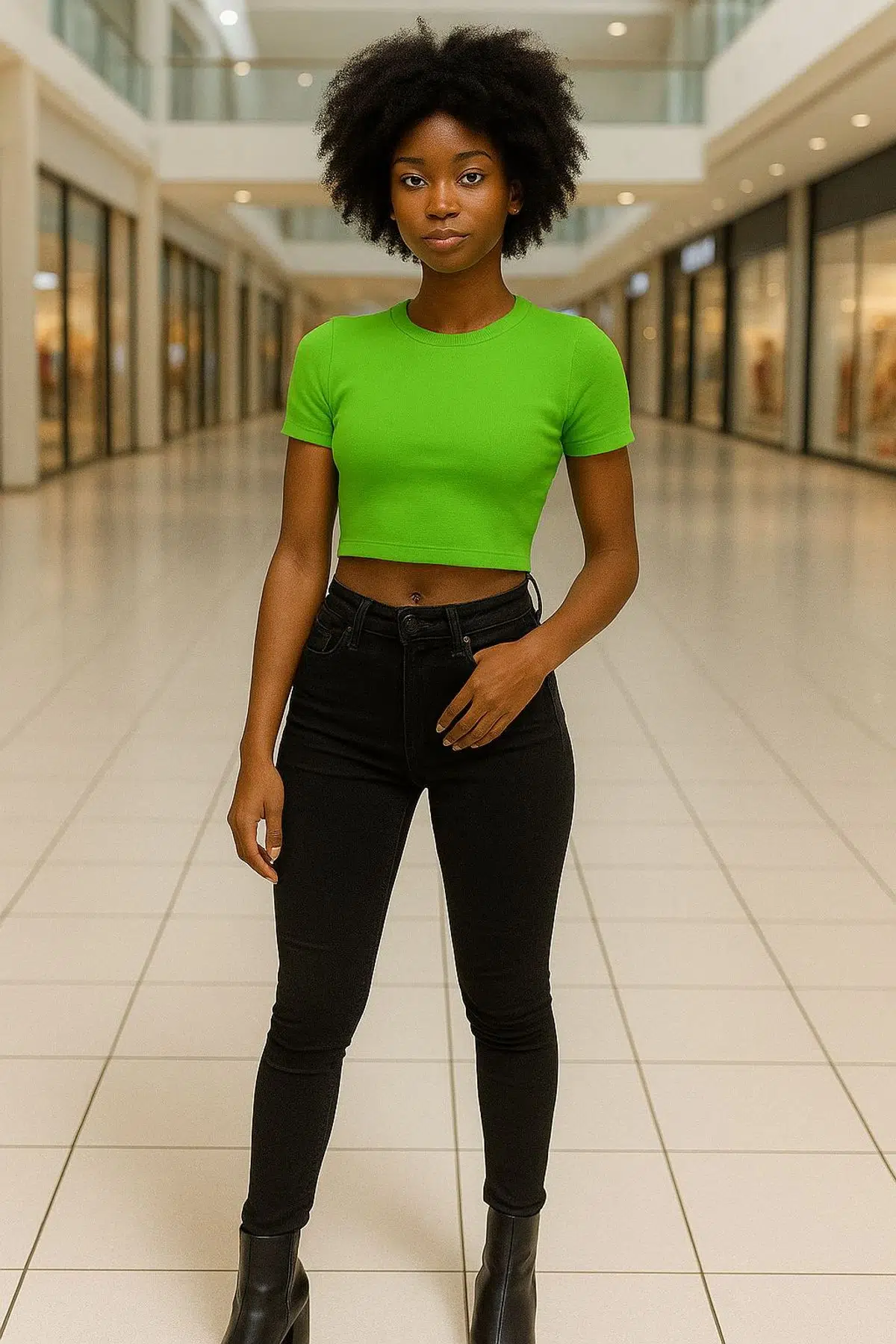 Crop Triko kazak - YEŞİL