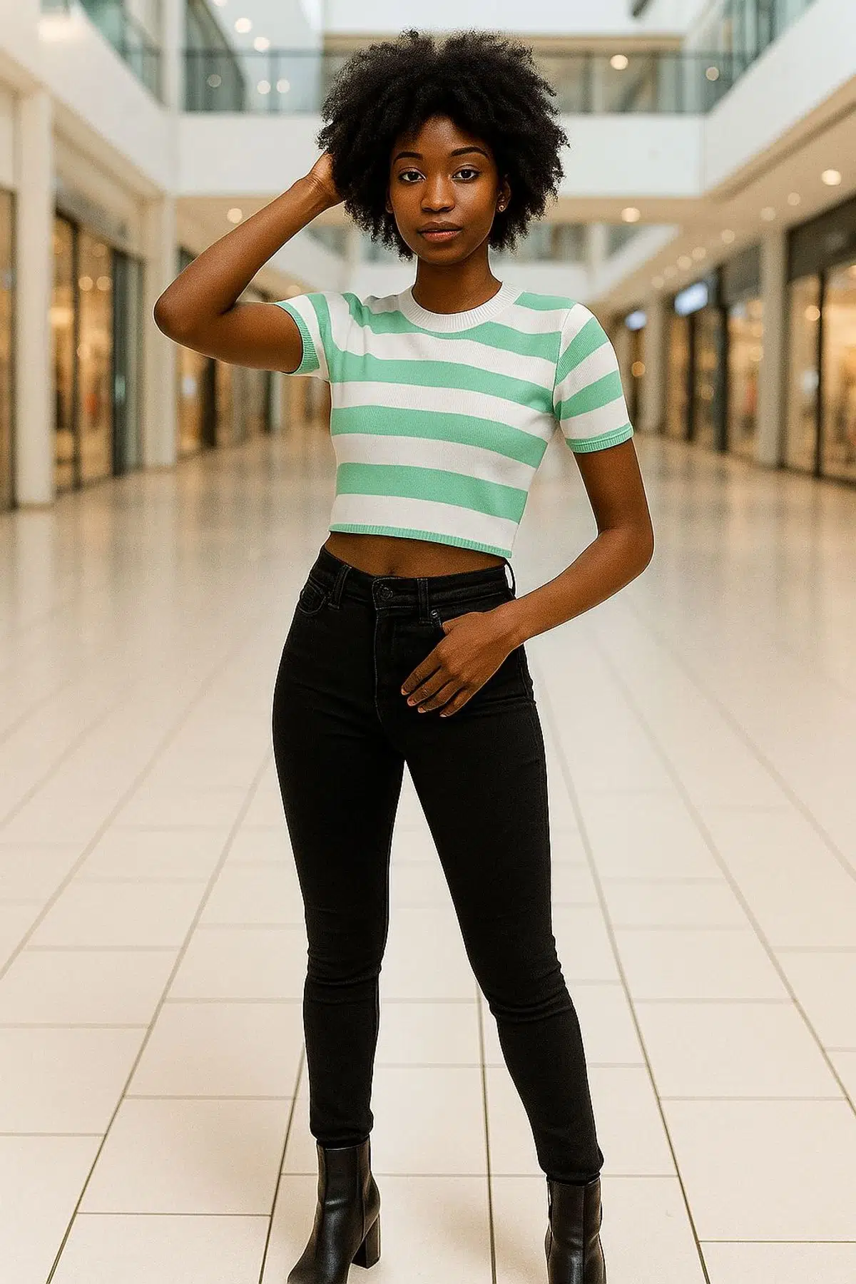 Crop Triko kazak - MINT