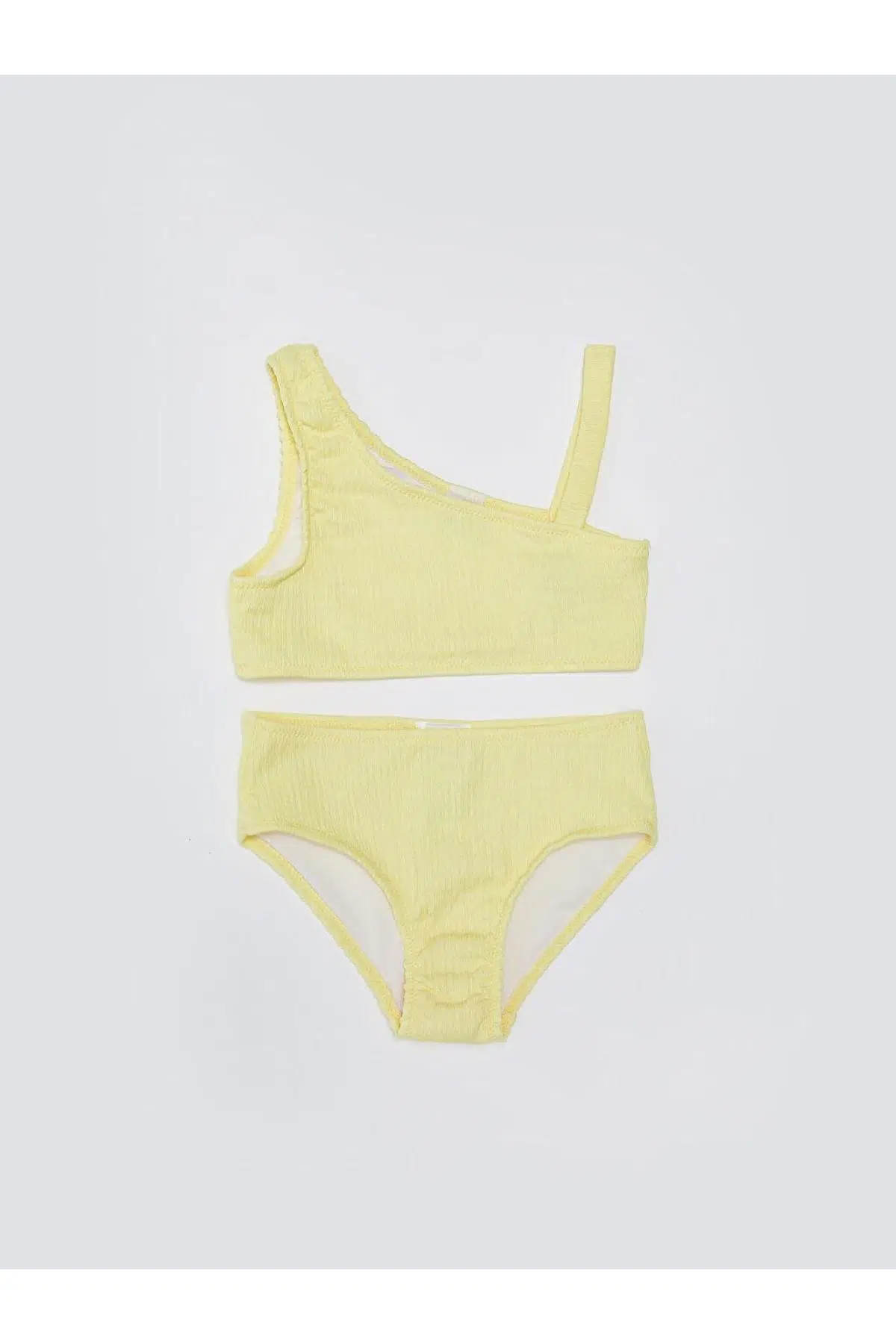 Dokulu kumaş kız çocuk bikini takım - SARI