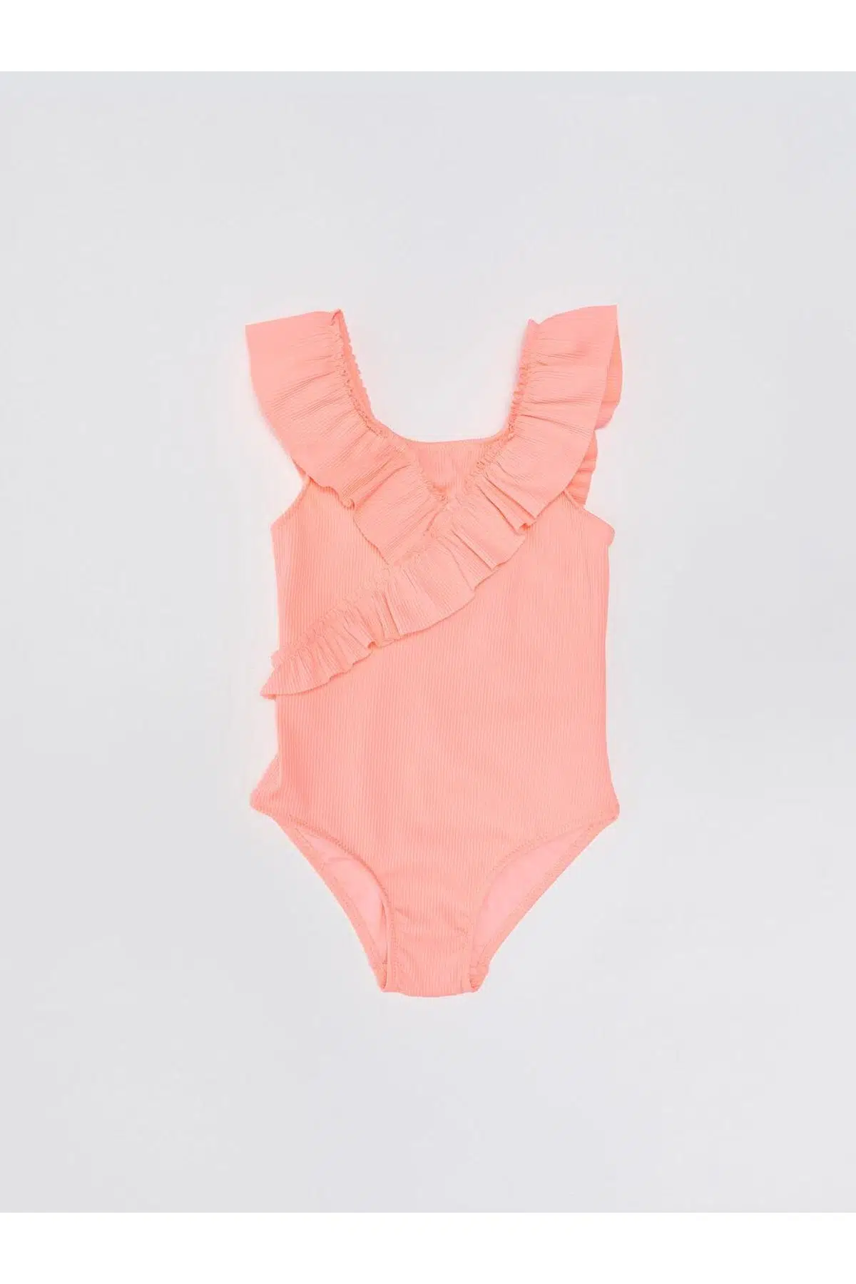 Fırfırlı Dokulu kumaş kız çocuk mayo DB200789CM - SOMON