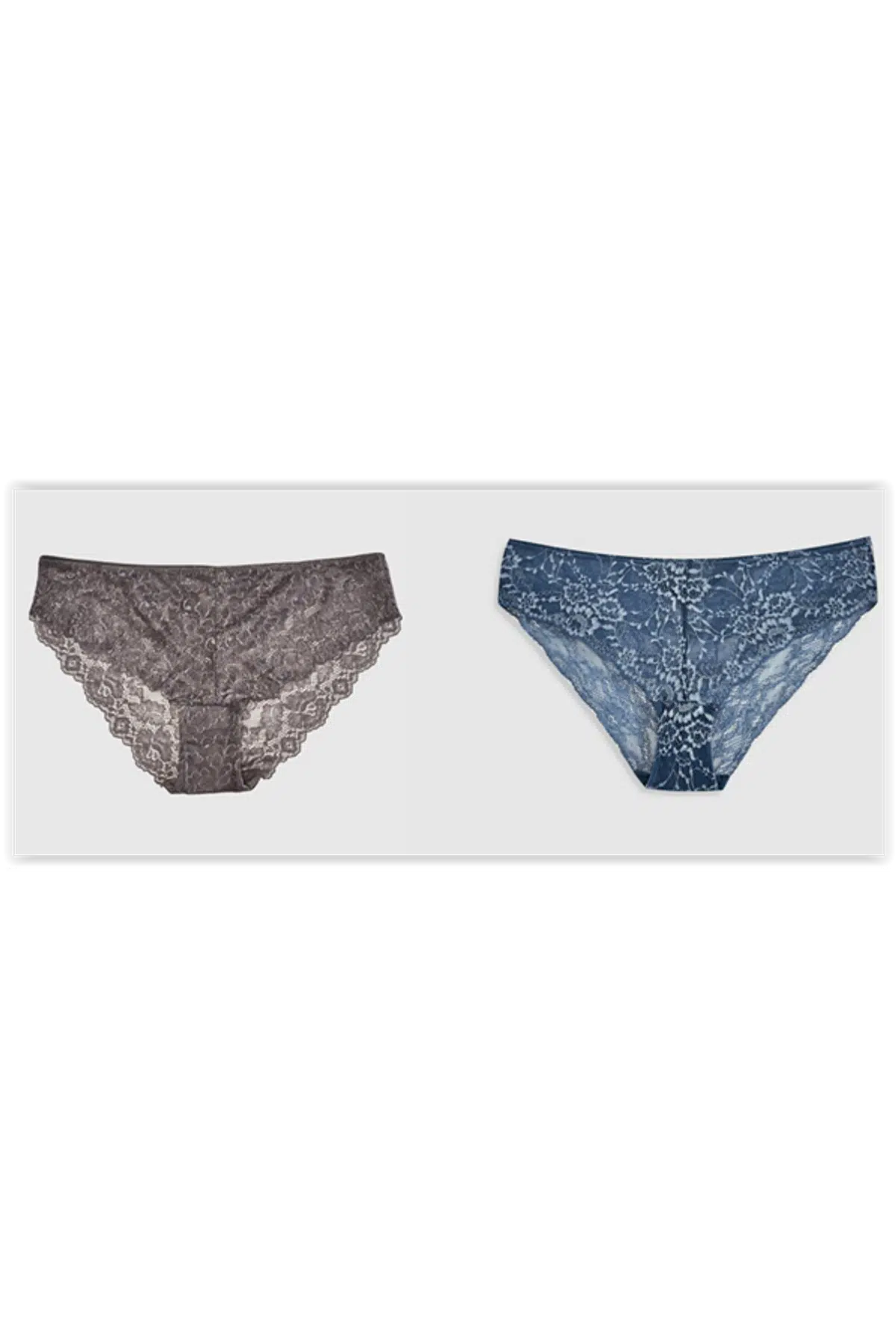 GRİ MAVİ FULL DANTEL 2 Lİ KÜLOT DS200201KU - GRİ-MAVİ