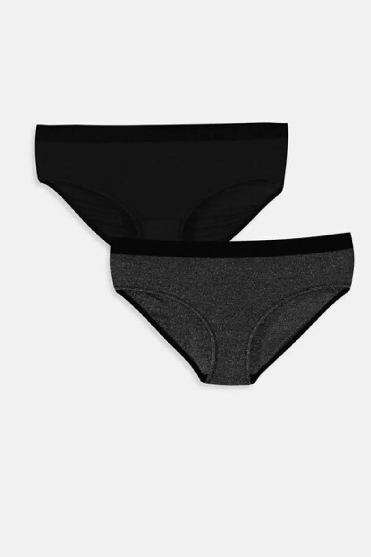 GRİ SİMLİ-SİYAH 2 Lİ KÜLOT DS200078KU2 - GRİ SİMLİ-SİYAH