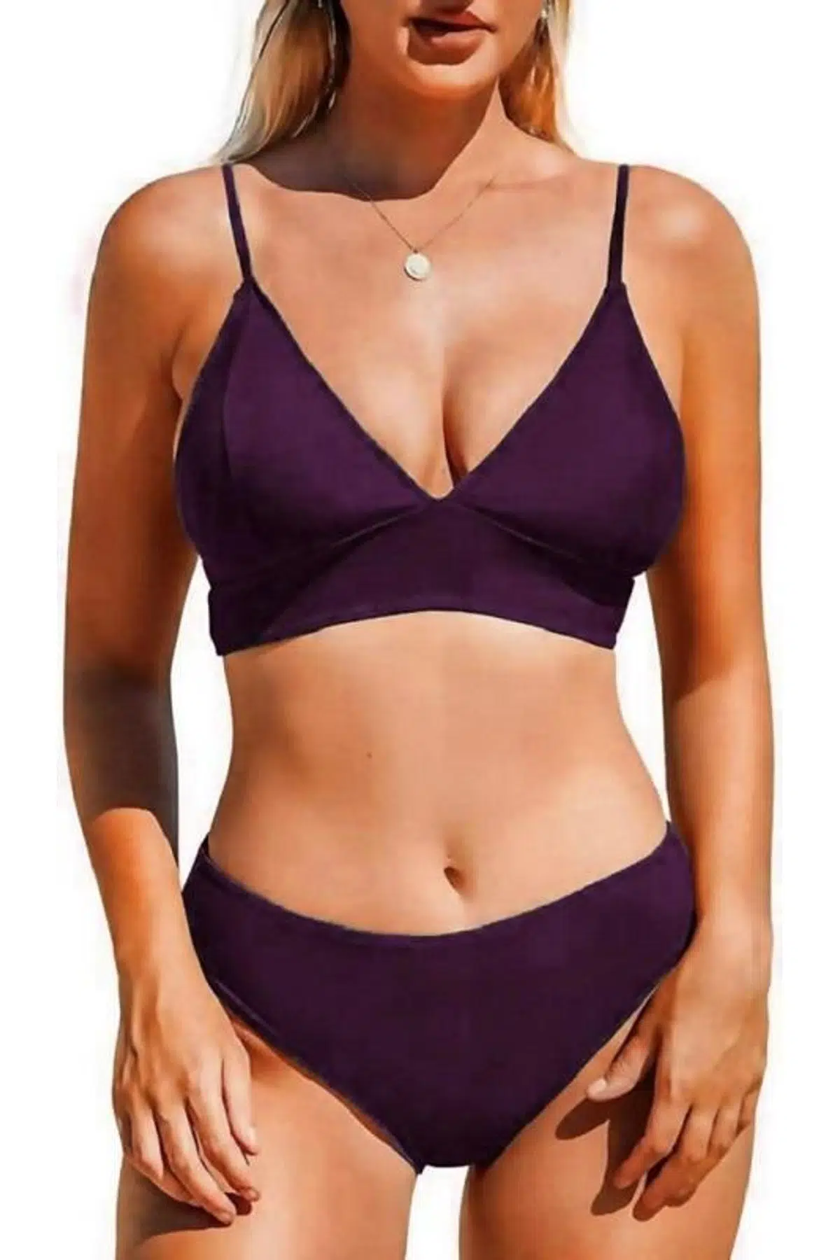 Kaplı Üçgen Bikini Üstü DB200051BU - MOR