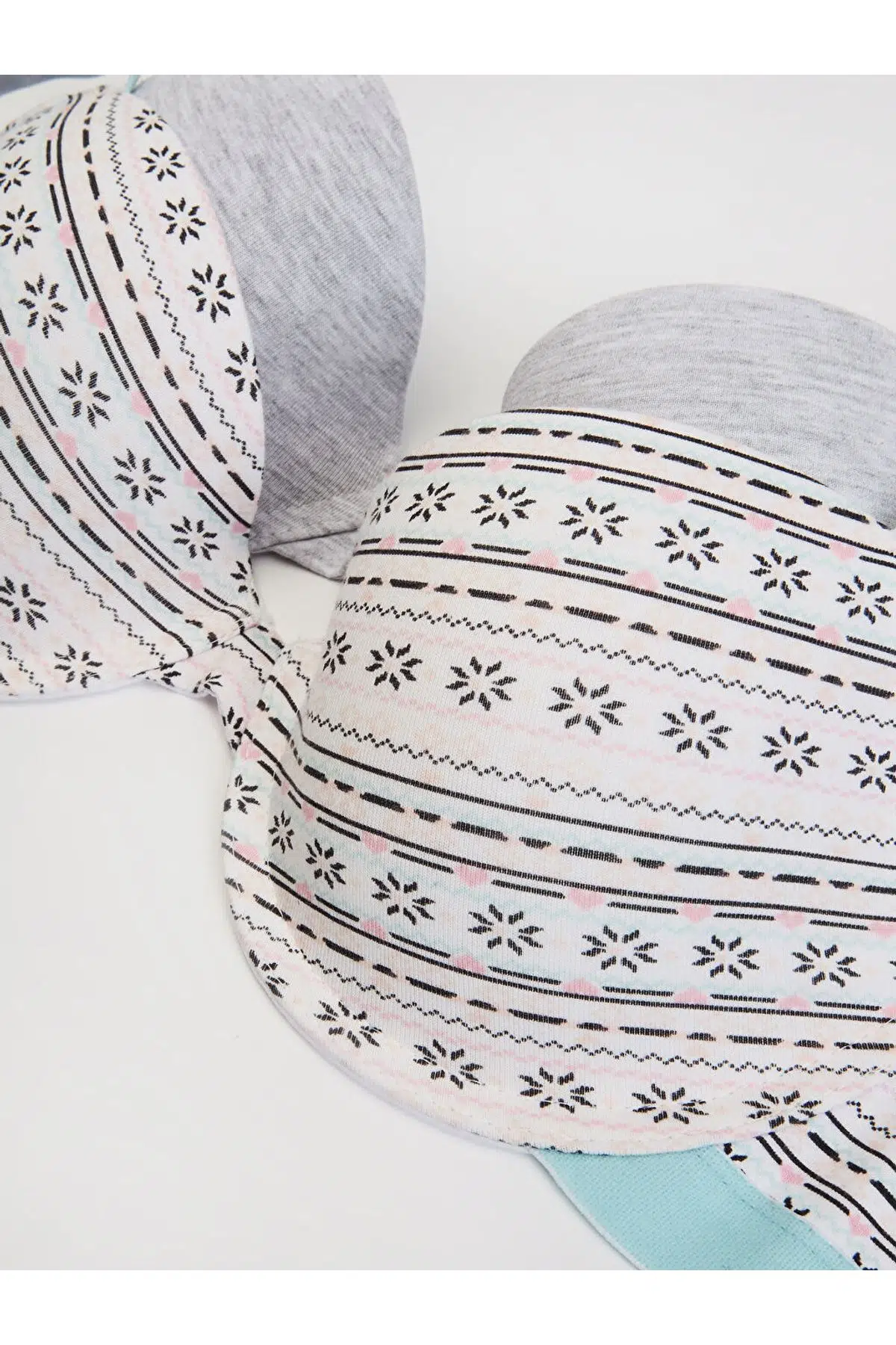 Koton Kar Desen-Gri-Desenli lastikli T-shirt Sütyen 2'li DS132-2SU - KAR DESEN-GRİ DESENLİ LASTİKLİ