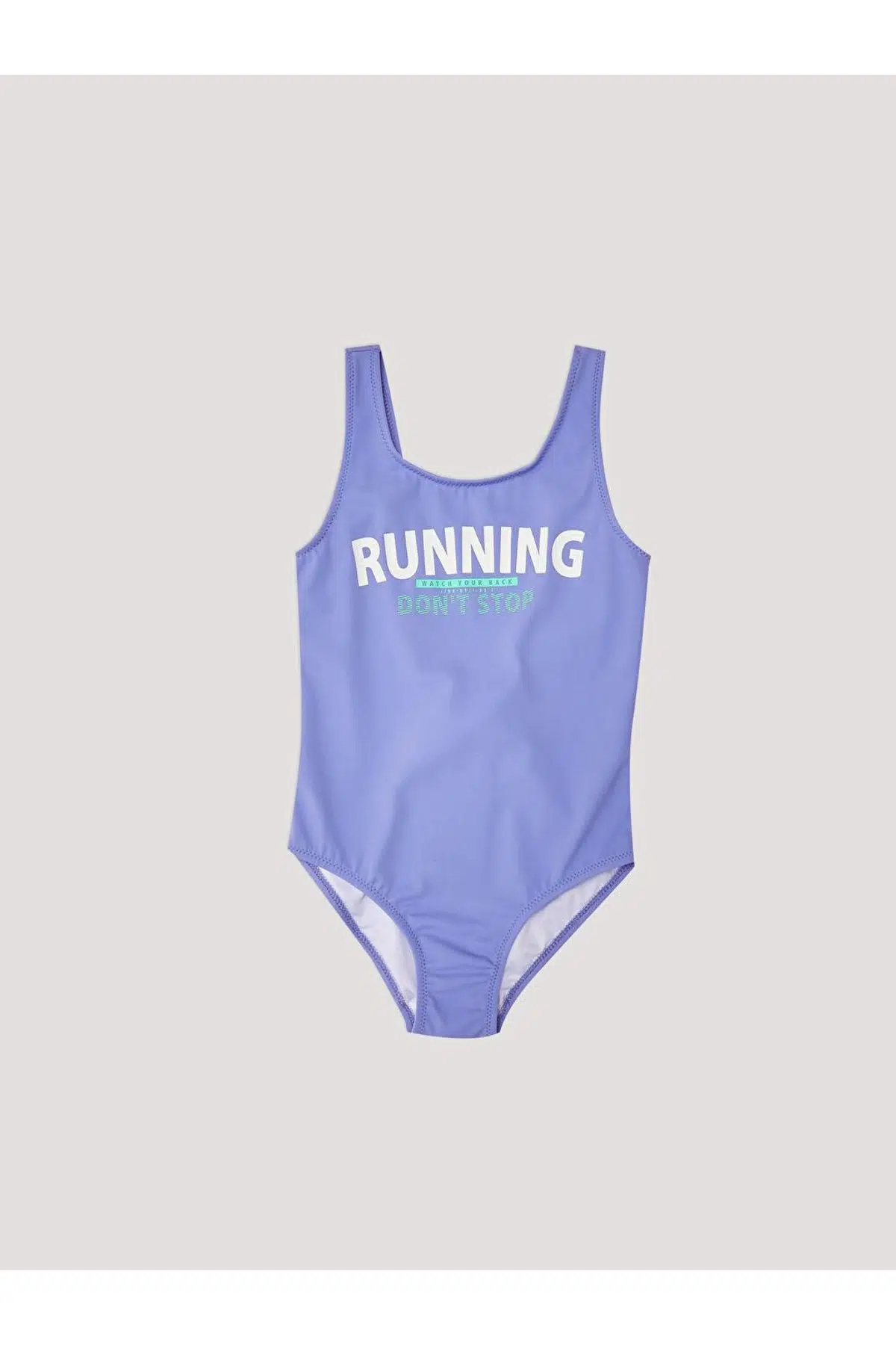 Beyaz Baskılı kız çocuk mayo DB200788CM - LİLA