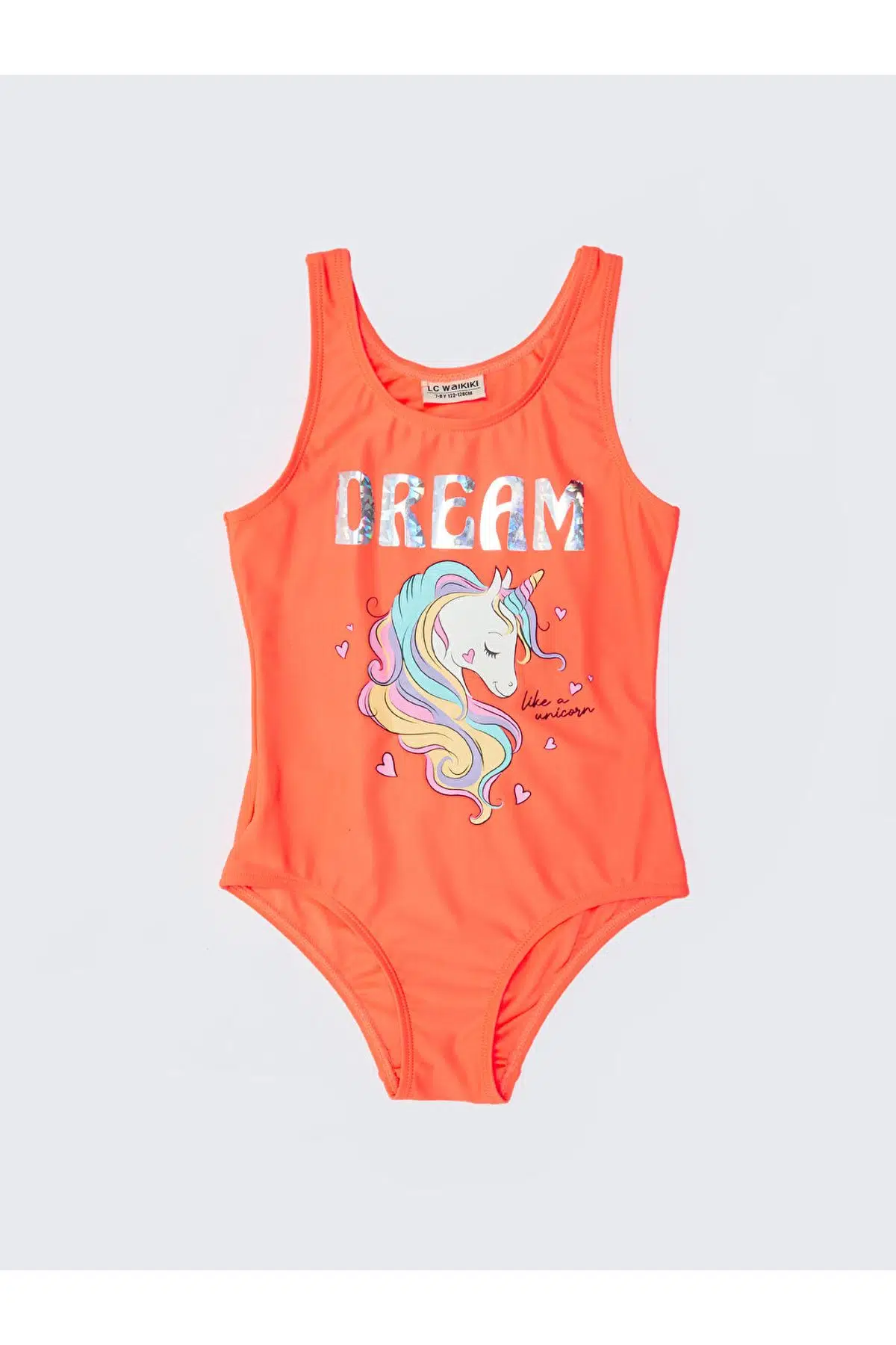 Parlak baskılı kız çocuk mayo