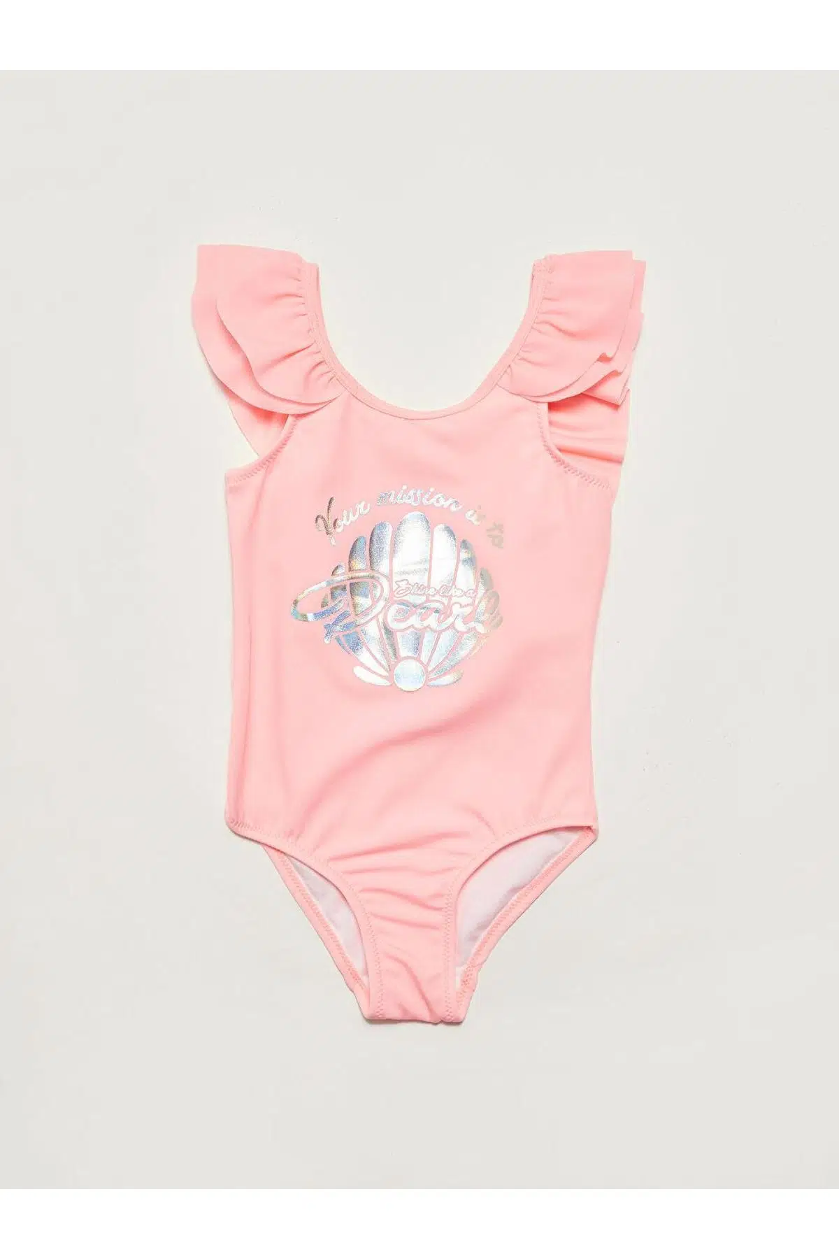 Varak baskılı kız çocuk mayo DB200722CM - AÇIK PEMBE