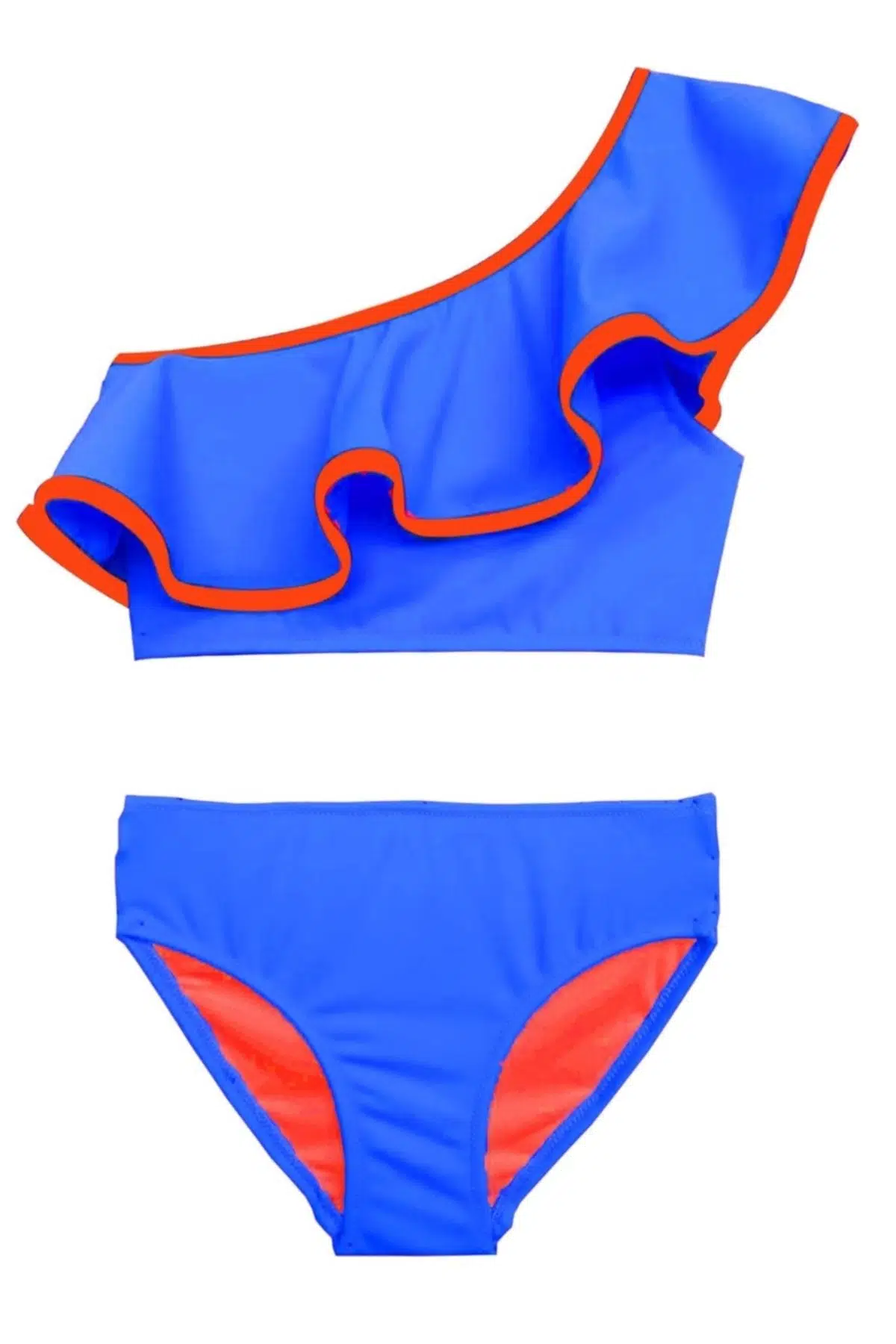 Saks Turuncu Biyeli Kız Çocuk Bikini Takım Db200621bt