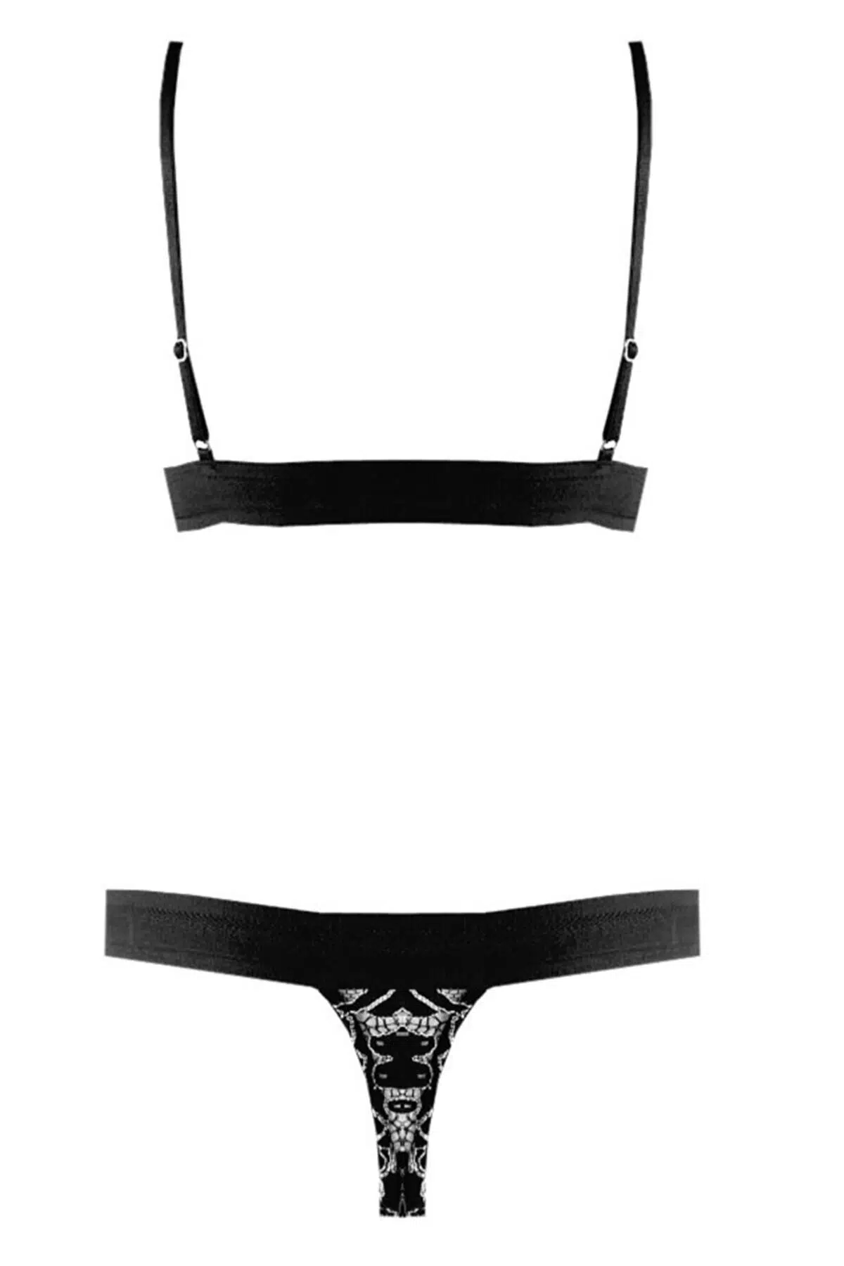 SİYAH-BEYAZ FULL DANTEL BRALET STRING TAKIM DS20095BRT - SİYAH-BEYAZ