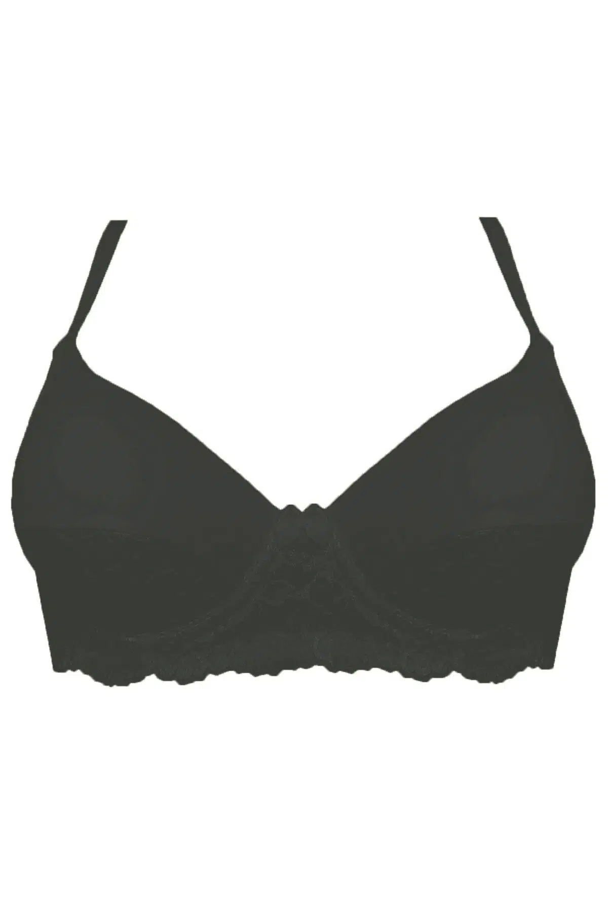 SİYAH MICRO DANTEL DETAYLI KAPLI SÜTYEN DS200586SU - SİYAH