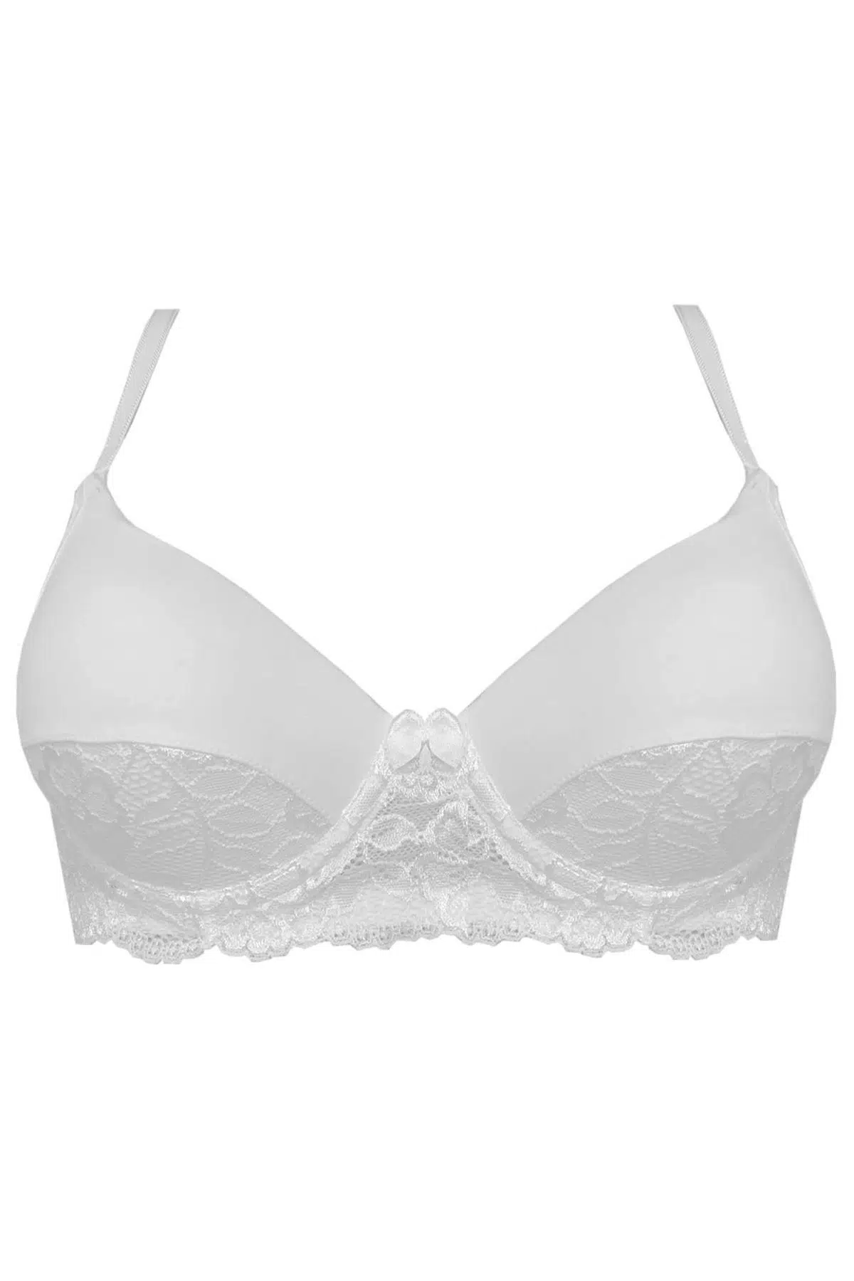 SİYAH MICRO DANTEL DETAYLI KAPLI SÜTYEN DS200586SU - BEYAZ