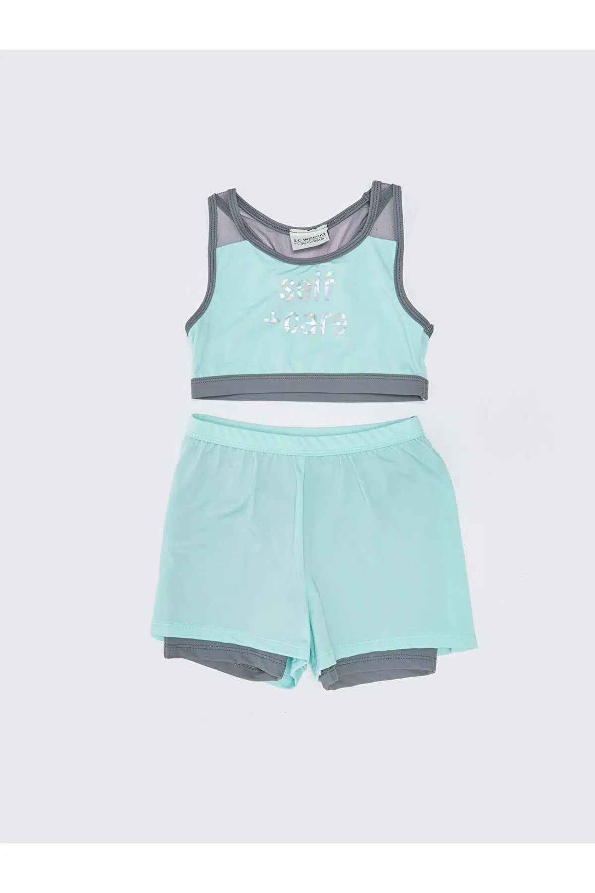 Şort ve taytlı kız çocuk bikini takım - MINT