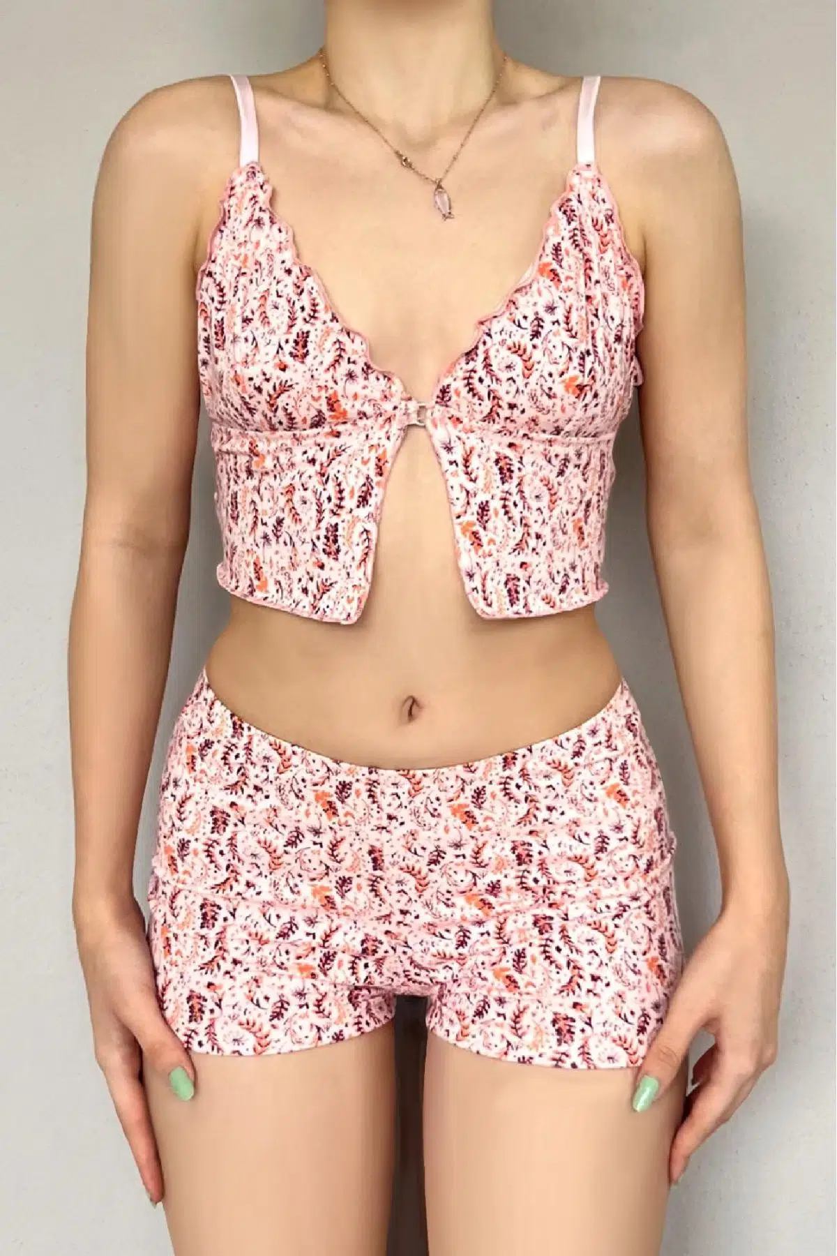 Şortlu crop pijama takım - SOMON