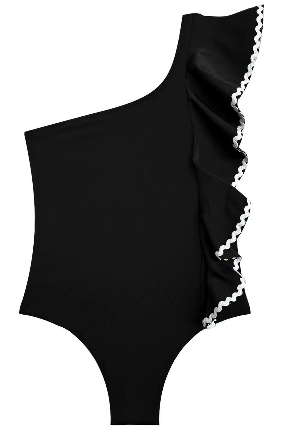 Sutaşı detaylı kız çocuk mayo DB200740CM - SİYAH