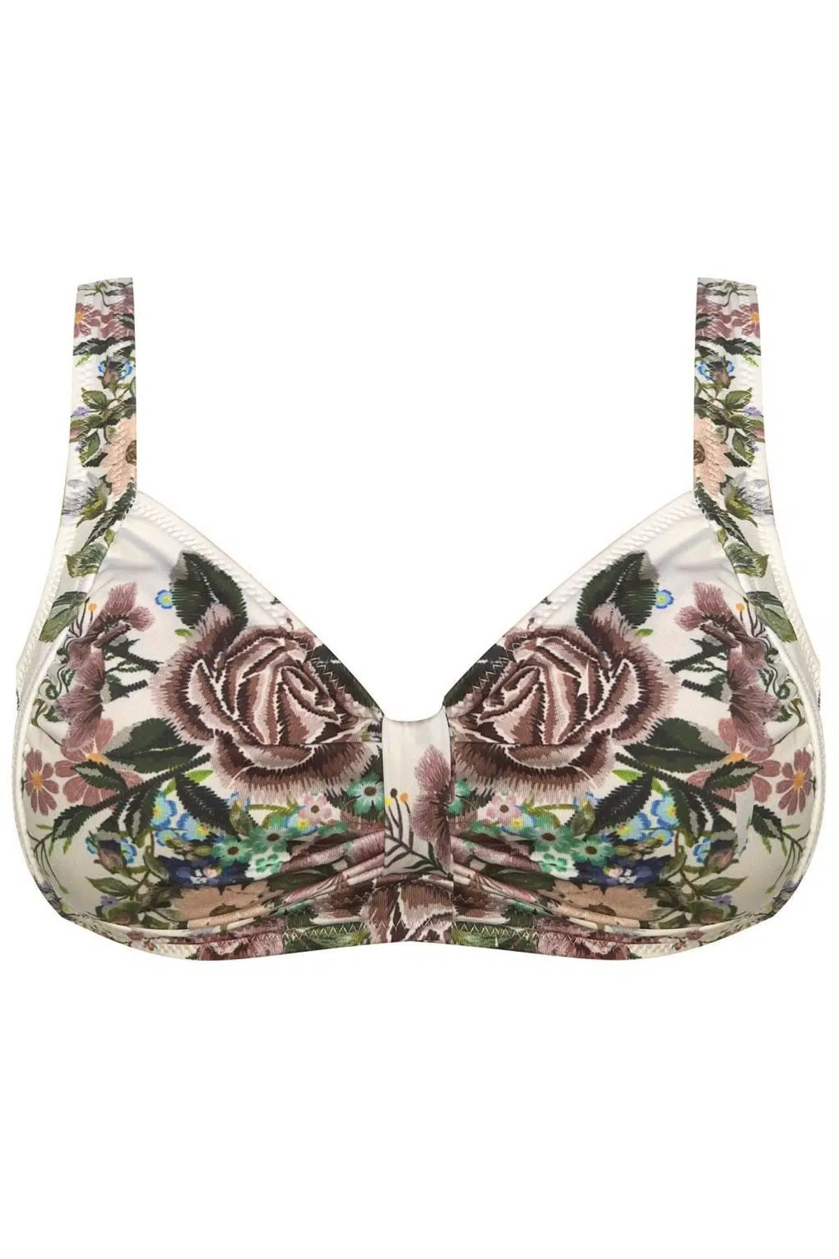 Toparlayıcı bikini üstü geniş beden aralığı DB200805BU - ÇİÇEKLİ