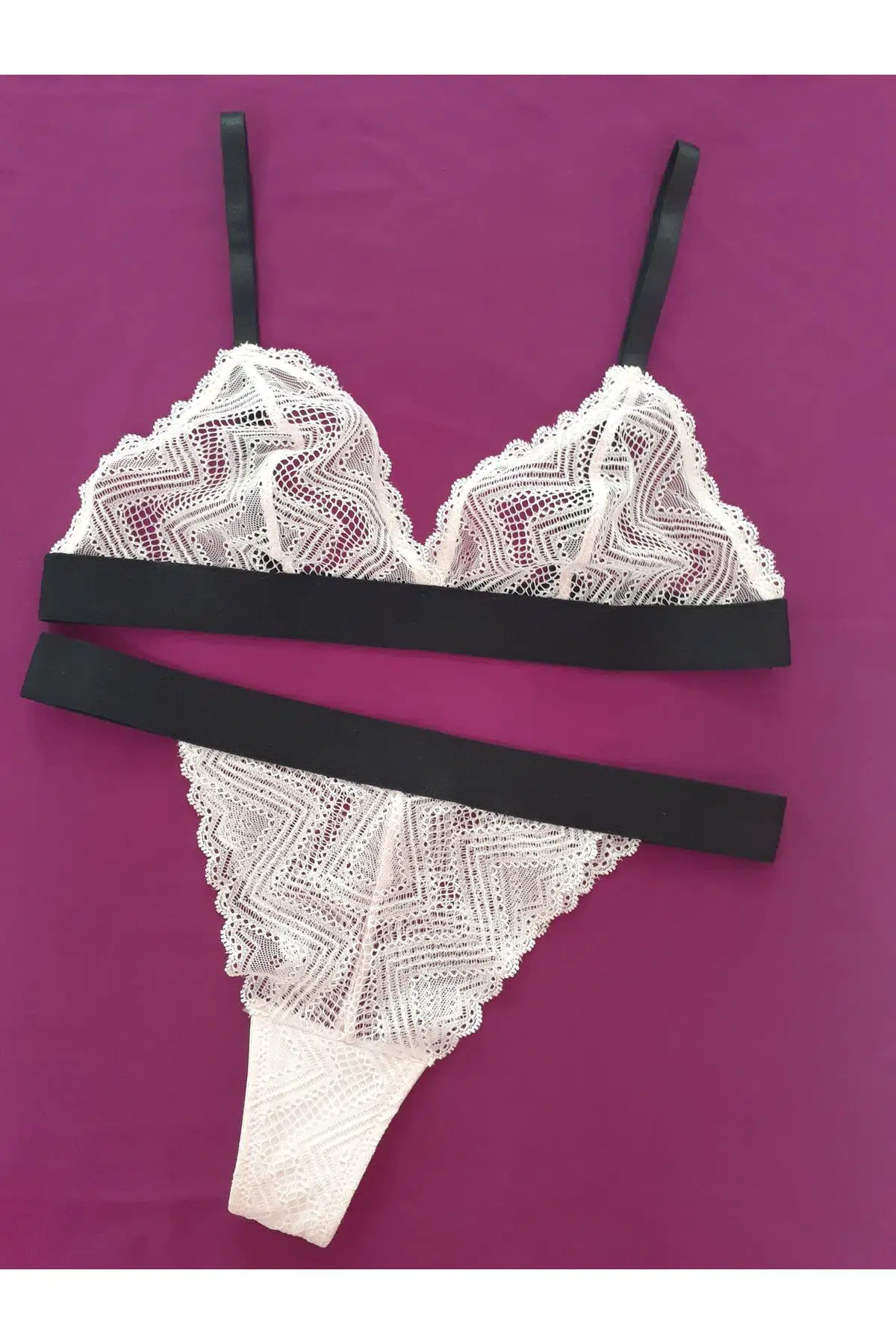 TOZ PEMBE BRALET-STRING TAKIM DS20095BRT - TOZ PEMBE